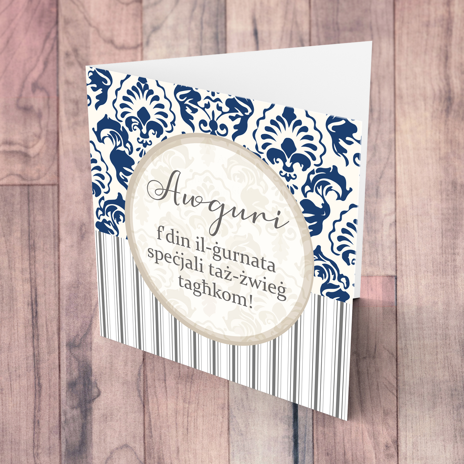 Stylised wedding card in Maltese | Witty Creations